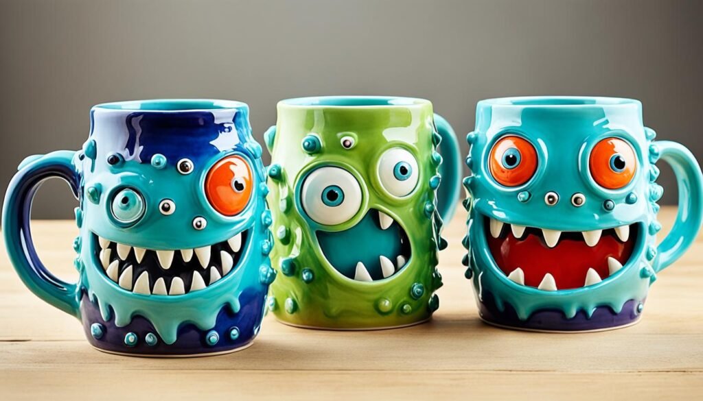 monster folk art mug