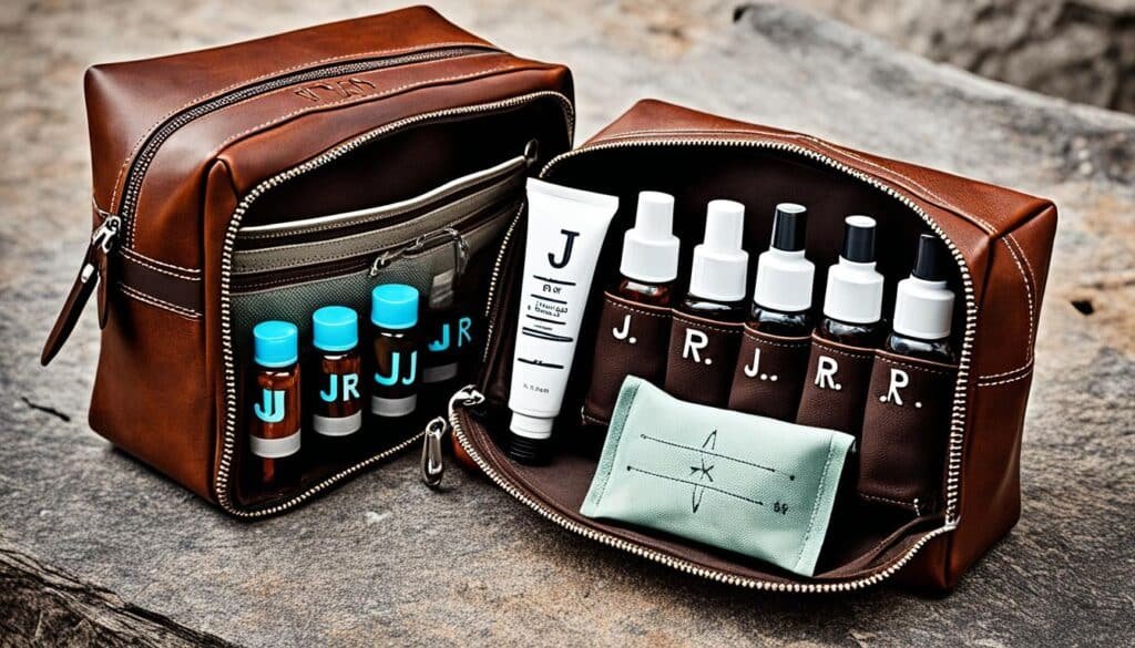 personalized leather dopp kit