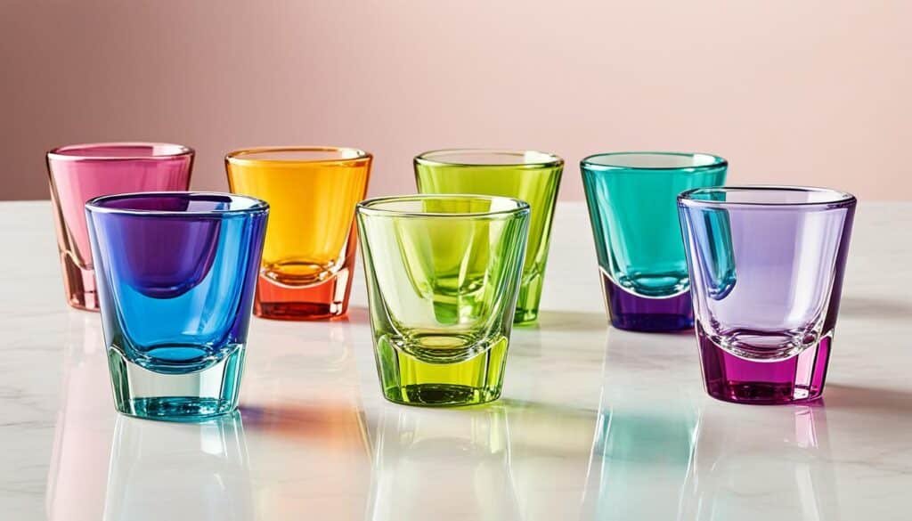 Estelle Colored Glass Shot Glass Set of 6