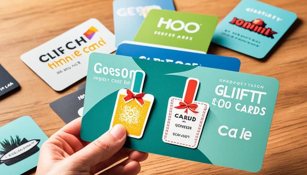 gift card selection